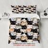 3Pcs Cat Face Bedding Sets 3D Printed Cute Cartoon Cat Dormitory Twin Size For Students Duvet Cover Sets With 2Pillowcases