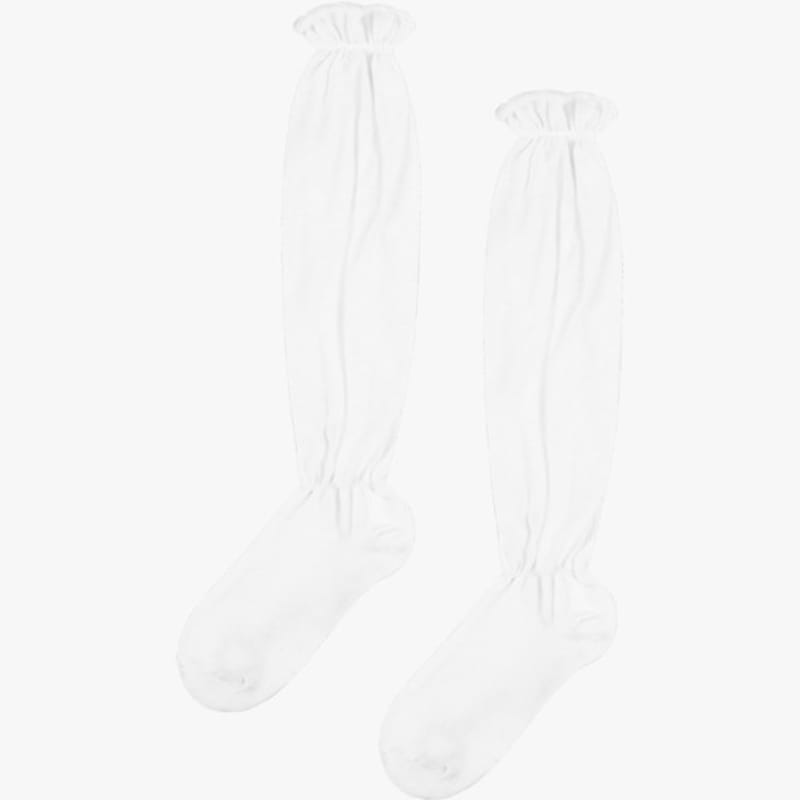 PINK PINEAPPLE FRILL see-THROUGH KNEE SOCKS_WHITE