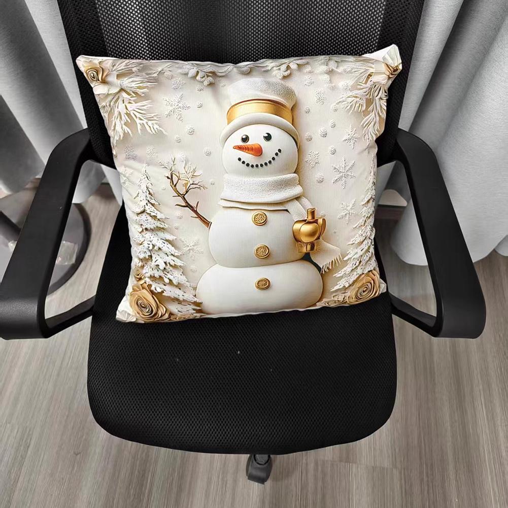 Plush Throw Pillow Covers Xmas Decorative Cushion Covers Ultra Soft Cozy Winter Holiday Warm Pillowcase For Christmas Decoration