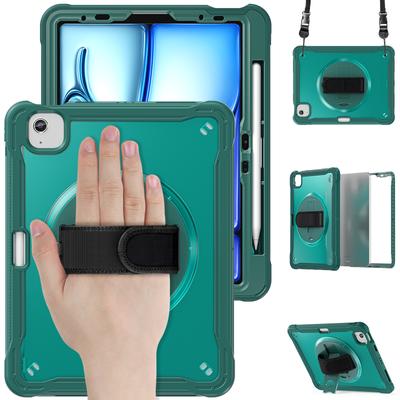 Pro iPad Air 11 (2025)/(2024)/Vzduch (2022)/(2020)/Pro 11 (2022)/(2021)/(2020)/(2018) Kryt s výklopným stojánkem a popruhem