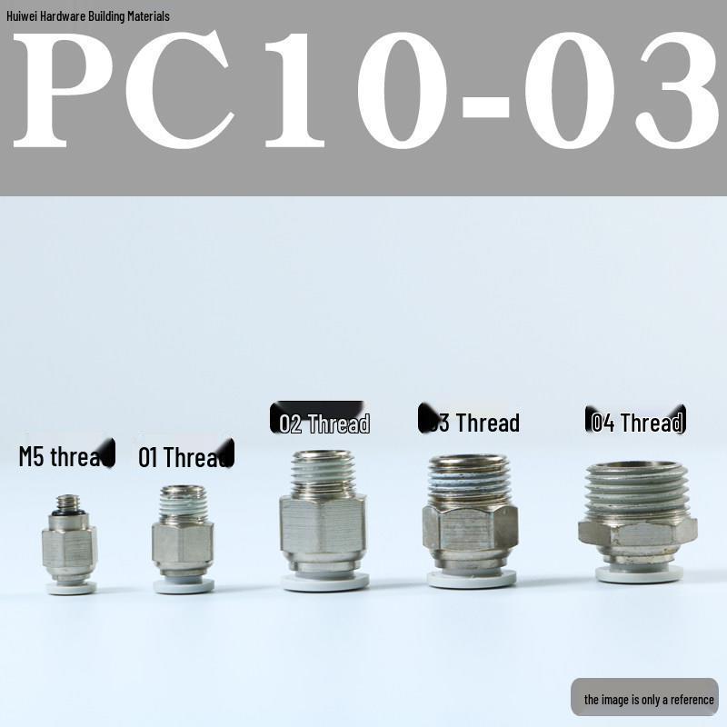 Pneumatic Push-to-Connect Air Hose Fitting - Quick Connectors PC6, PC8, PC12 (M5 Thread)