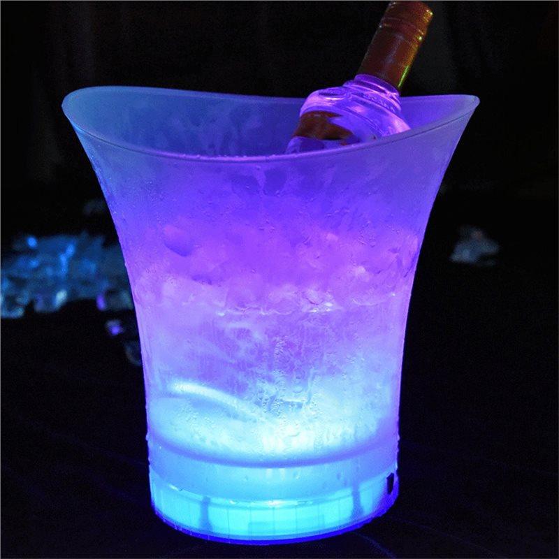 BAAJ-LED Ice Bucket, Illuminated Champagne Bucket, Waterproof Plastic Bar, Champagne Crate, Beer Green