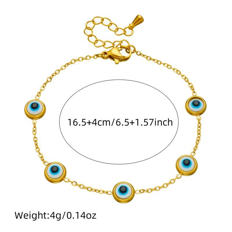 Gold Evil Eye Jewelry Set Necklace Bracelet Earrings for Women