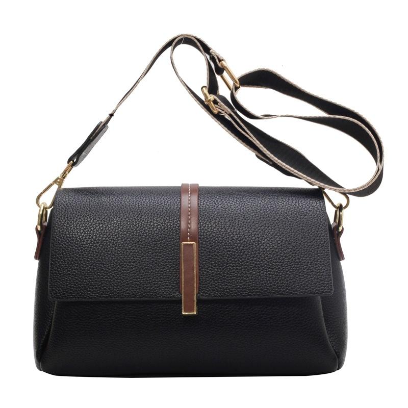 

Crossbody bag Large capacity commuter shoulder small square bag Textured bag New fashion women s bag Wide shoulder strap