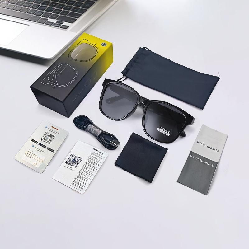 Bluetooth Smart Sunglasses with Music, Calls, Navigation, UV400 Protection, and Polarized Replaceable Lenses