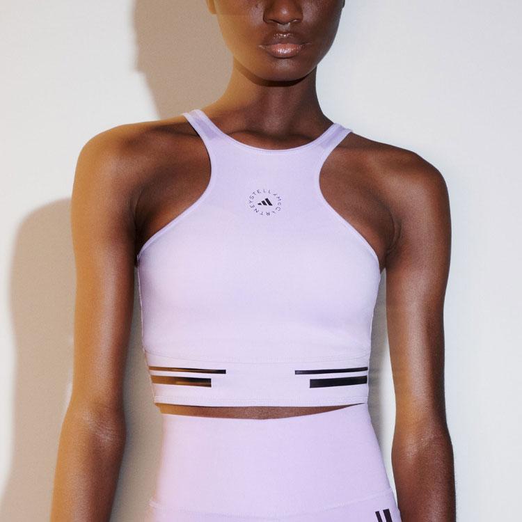 adidas Von Stella McCartney Damen Lila Glow/Schwarz TruePace HEAT.RDY Crop-Top IP9142