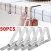 50 Stück Anti-Rutsch-Tischdeckenklammern aus Edelstahl, rutschfeste Sicherungshalter für Hochzeiten, Camping, Promenade, Tischdeckenabdeckung, Fix-Clip