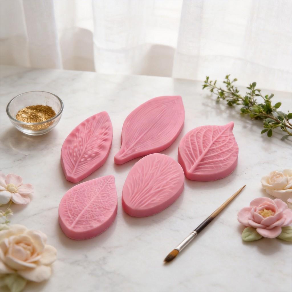 Silicone Leaf Cake Mold Set For Fondant And Clay Decorations With 3d Texture For Baking Enthusiasts
