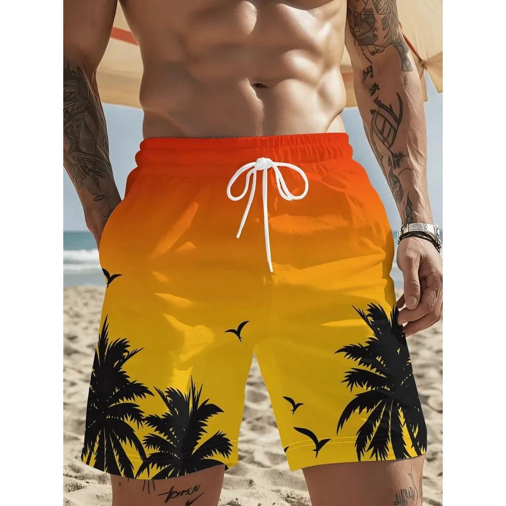 Summer Men Holiday Cool Breathability Daily Shorts Fashionable Comfortable Loose Creativity Personality Versatile 3D Shorts