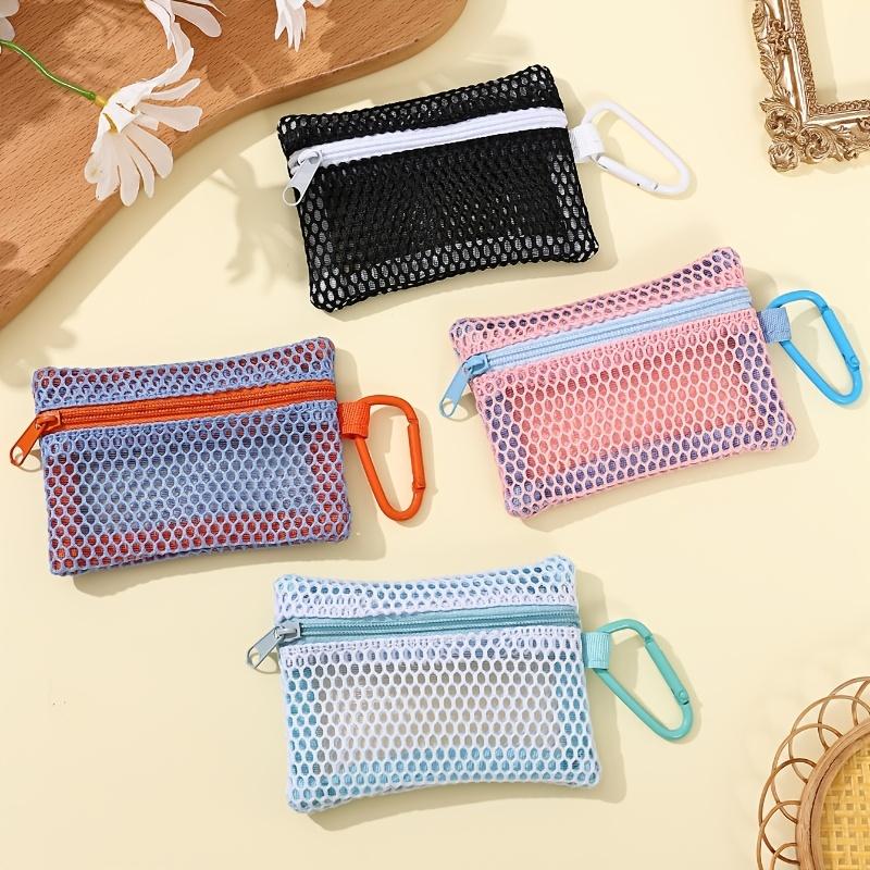 1pc Mini Mesh Zipper Bag Makeup Pouch Available In Multiple Colors, Coin Purse, Small Bag for And Keys, Card Holder, Portable Coin Pouch