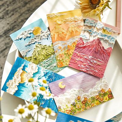30 Pcs/Set Four Seasons Fantasy INS Style Oil Painting Whispering Series Postcards Greeting Message Cards for Xmas Gift