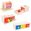 Montessori Holzmünz- und Ballbox Lernspielzeug für Kleinkinder (Alter 1-3)