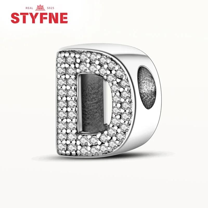 Kupfer 26 Buchstaben Glänzend Zirkon Alphabet Anhänger Perle Passend Original Armband DIY Feiner Schmuck Geschenk Für Frauen Machen