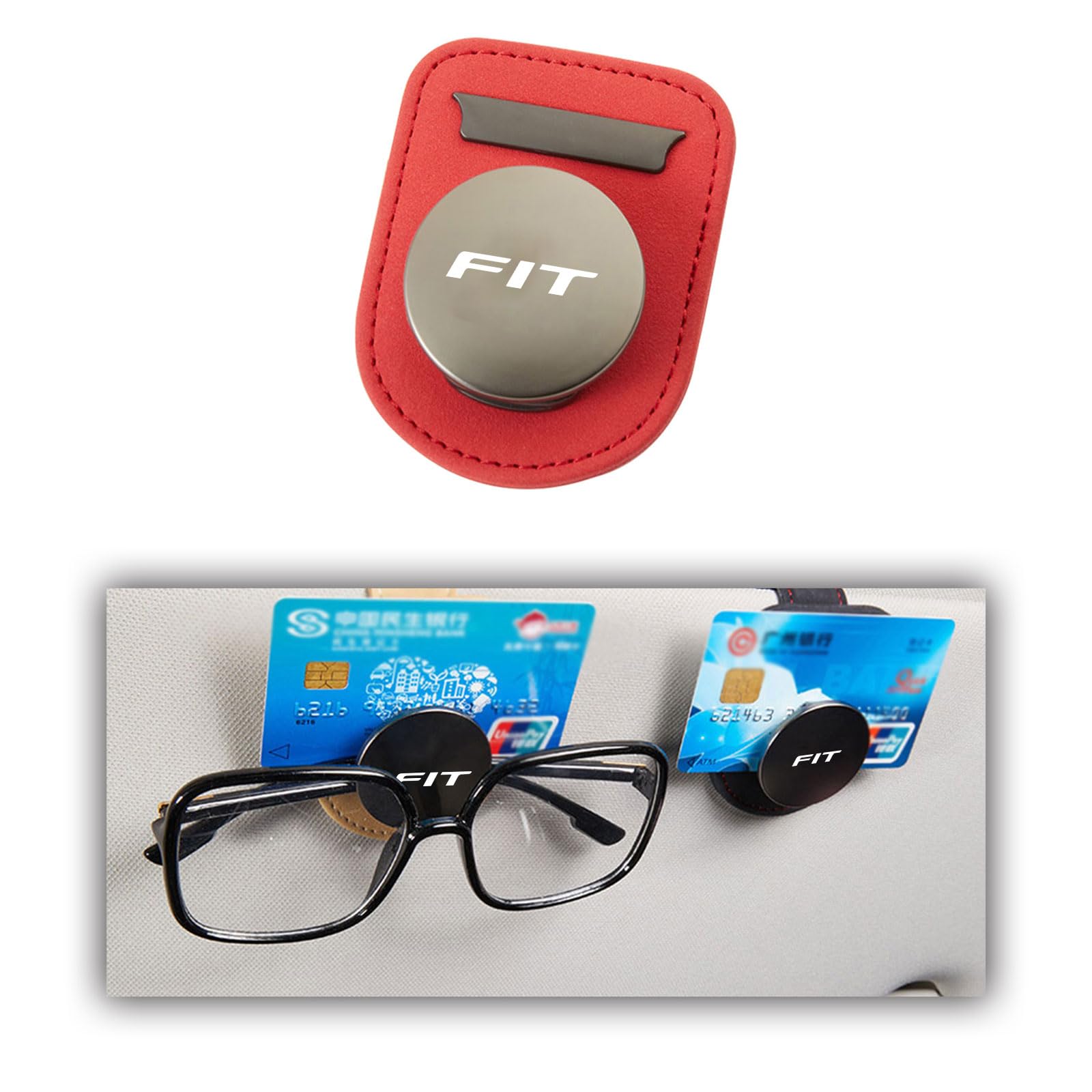 

MailiMy Car Glasses Clip, Fit Fit Sunglasses Frame, Sun Visor, Sunglasses Frame, Car Storage, Fit Suitable for Fit червоний