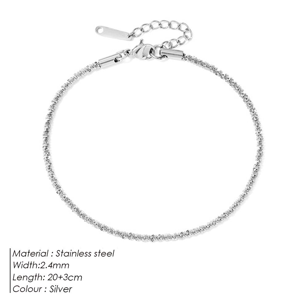 EManco Classic Adjustable Cauliflower Chain Anklet Stainless Steel Gold Plated Women s Gift Accessories 48-Hour