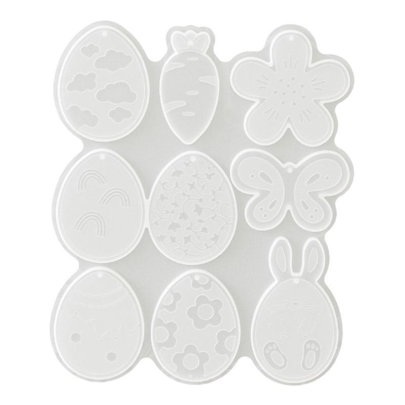 

Holiday Themed Silicone Jewelry Mold To Create Custom Easter Rabbit Egg And Carrot Shaped Charm Silicone Pendant Mold 1