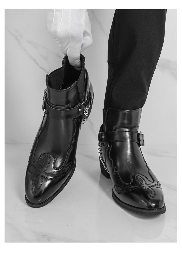 Men's Retro Leather Martin Boots - Chelsea Style with Zipper Ankle