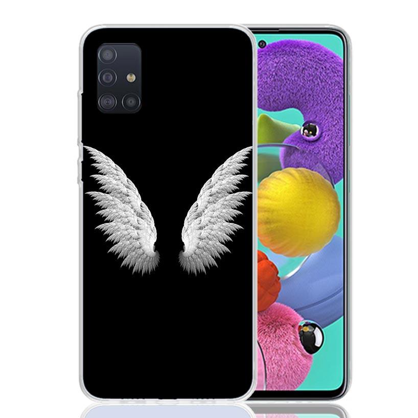 Angel Wings Feather Phone Case For Samsung Galaxy A52 A32 A22 A12 A02S A50S A30S A51 A31 AA71 Note 20 Ultra 10 S10 Plus Galaxy A