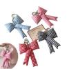 Y2K 3D Bowknot Keychain Keyring Accessories Pink Color Pink Blue Plaid Bow Keyring Cute Backpack Pendant Charm Backpack Pendant