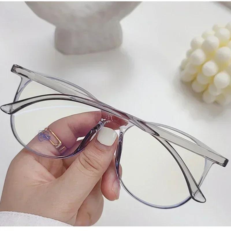 Transparent Computer Glasses Frame Women  Anti Blue Light Round Eyewear Blocking Glasses Optical Spectacle Eyeglasses