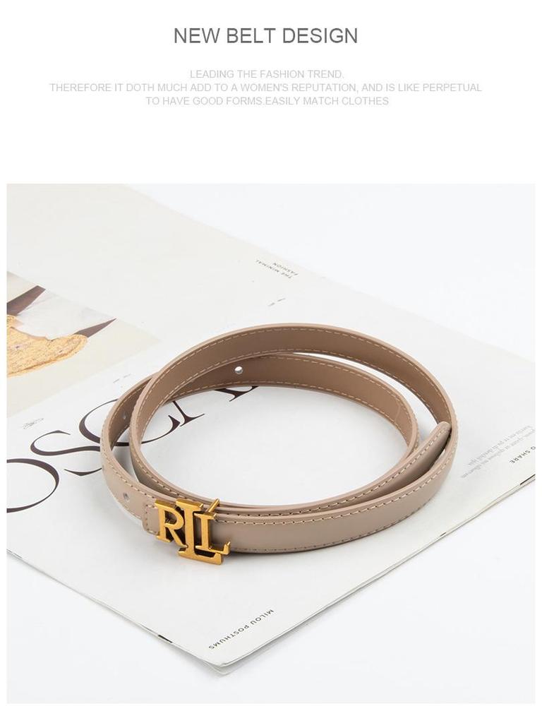 Damen Echter Leder Skinny Taillengürtel - Vielseitige Dekoration für Jeans und Freizeithosen.