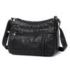 2023 Women's Soft Leather Crossbody Bag - Washed Leather, Large Capacity, Single Shoulder, Perfect for Mothers