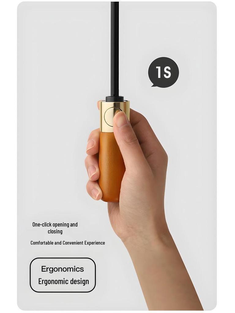 96-rib Automatic Windproof Umbrella with Wooden Handle, UV Protection, Sun & Rain Shield, for Men & Women - Enlarged, Thickened, Reinforced.