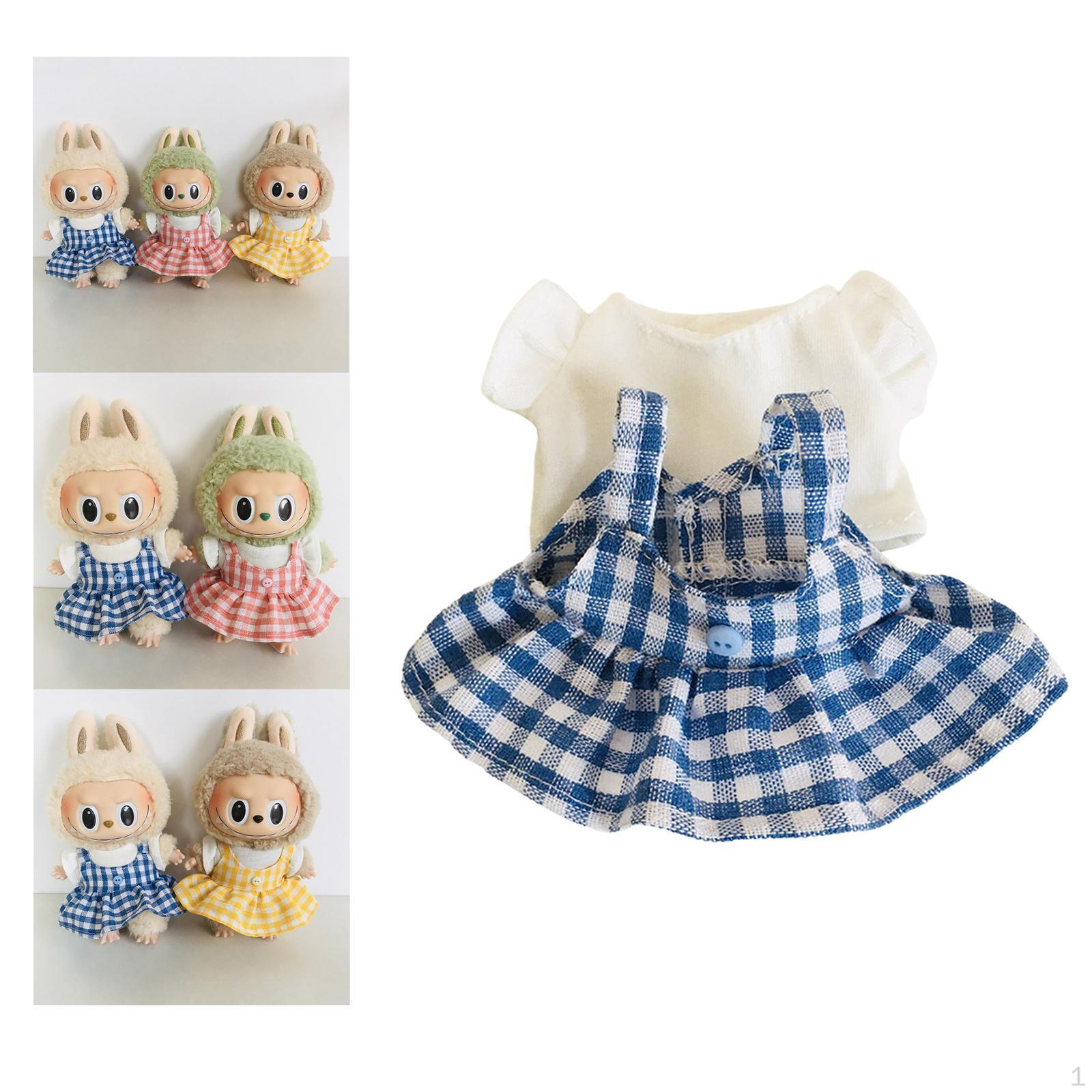 

17cm Doll Clothes T Shirt and Dress Outifit Fashion DIY Toy Photo Props, Cute Soft жовтий