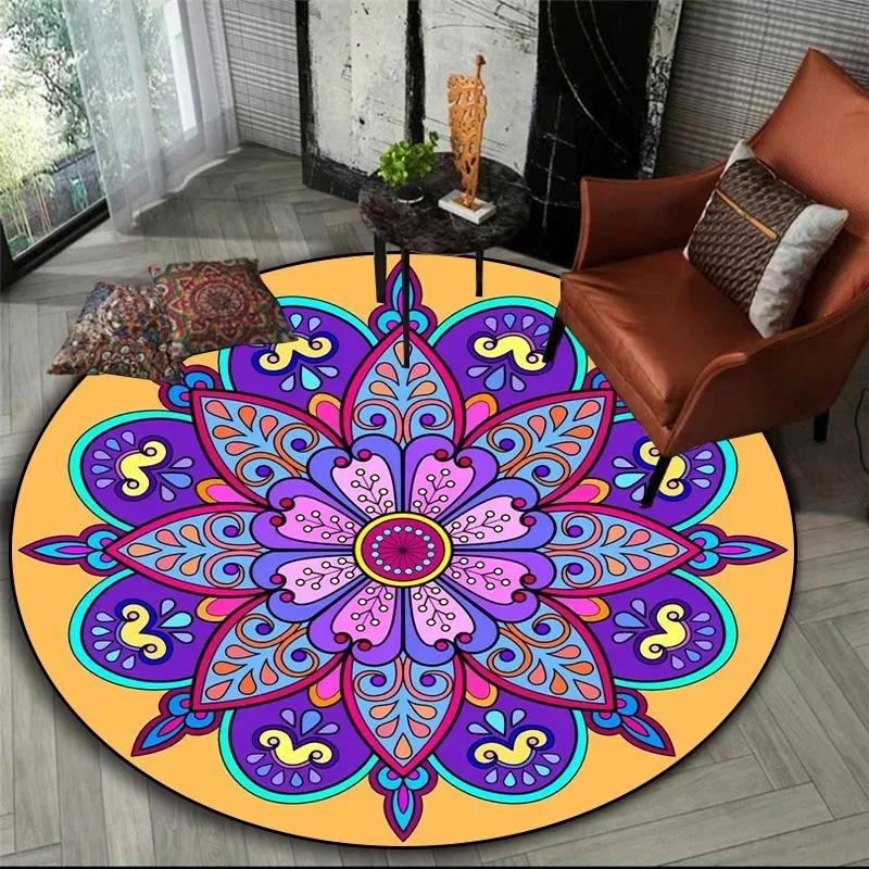 Bohemisk Mandala Rund Sovrum Nattduksbord Mat Korg Hängande Datorstol Golvmatta Meditation Yoga Mat decoracion