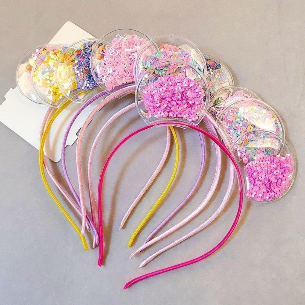 Cat Ears Quicksand Hair Band Crown Rabbit Ears Children's Hair Accessories Students Share Kindergarten Prizes Sequined Elements