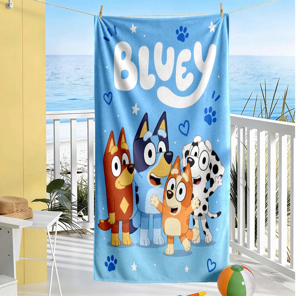 Bluey Friends Adventure Beach Towel High Absorbency & Quick-Dry Comfortable Lightweight