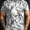 3D maskáčové tričko Pánské oblečení Outdoorová móda Neformální O výstřih Krátký rukáv Léto Street Oversized Muži Sportovní Vojenská trička