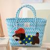 Woven Sausage Puppy Large Capacity Handbag - Cute Vegetable Basket Souvenir Gift for Girls & Commuters