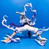 One Piece Nika Luffy Figure Sun God Gear 5 Red White Pants Squat Pose Model Desk Car Decor