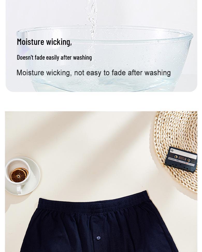 Men's Breathable Cotton Boxer Shorts - Loose Fit, Comfortable, Solid & Print Options, Perfect for Summer Pajamas.