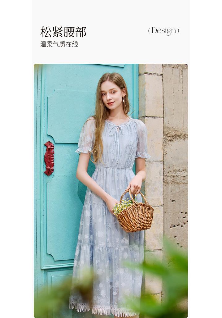 Embroidered Dress with Tassel Design