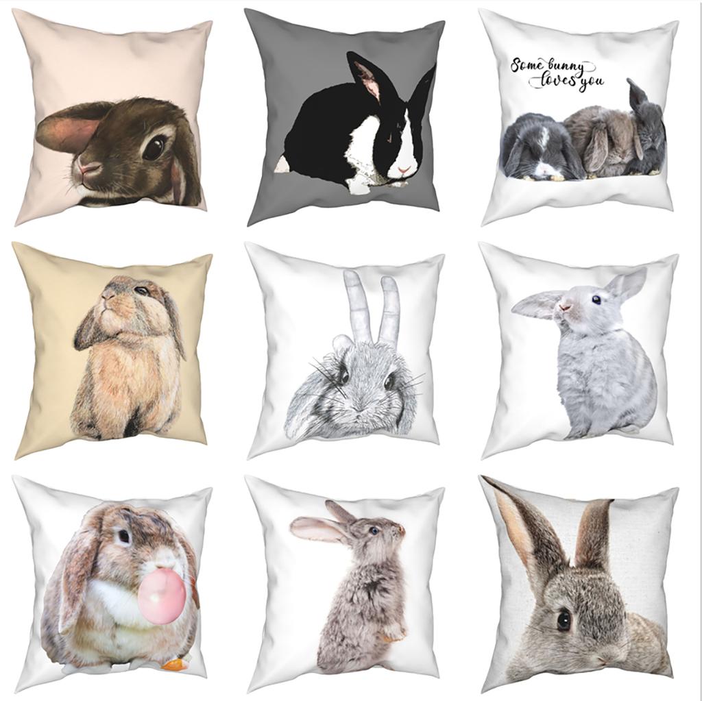 Satın alın Lovely Rabbit Bunny Pillowcase Polyester Cushion Cover ...