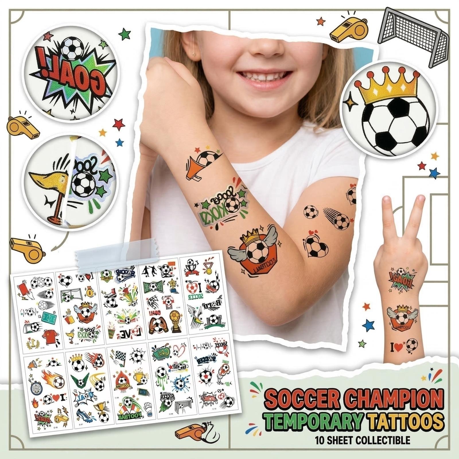 

10 Наклеек Мультяшная Футбольная Серия one size