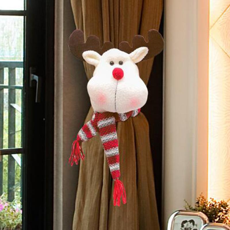 Christmas Cartoon Curtain Buckle Santa Claus Snowman Elk Christmas Curtain Accessories Home Hotel New Year Christmas Decoration
