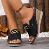 Fashion Fashion Solid Color Wedge Platform Slippers Elegant Fashion Shoes Ladies New Roman Shoes Sandals for Ladies Shoes Summer Sandals