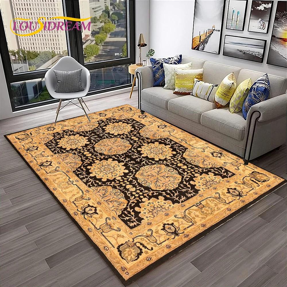 Turkey Bohemian Persian Flower Carpet Rug for Home Living Room Bedroom Sofa Doormat Kitchen Decor,Area Rug Non-slip Floor Mat