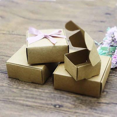 10 pièces 9 tailles Petite boîte en papier Kraft Marron Carton Boîte à savon faite à la main Blanc Papier d'art Boîte cadeau Noir Emballage Boîte à bijoux