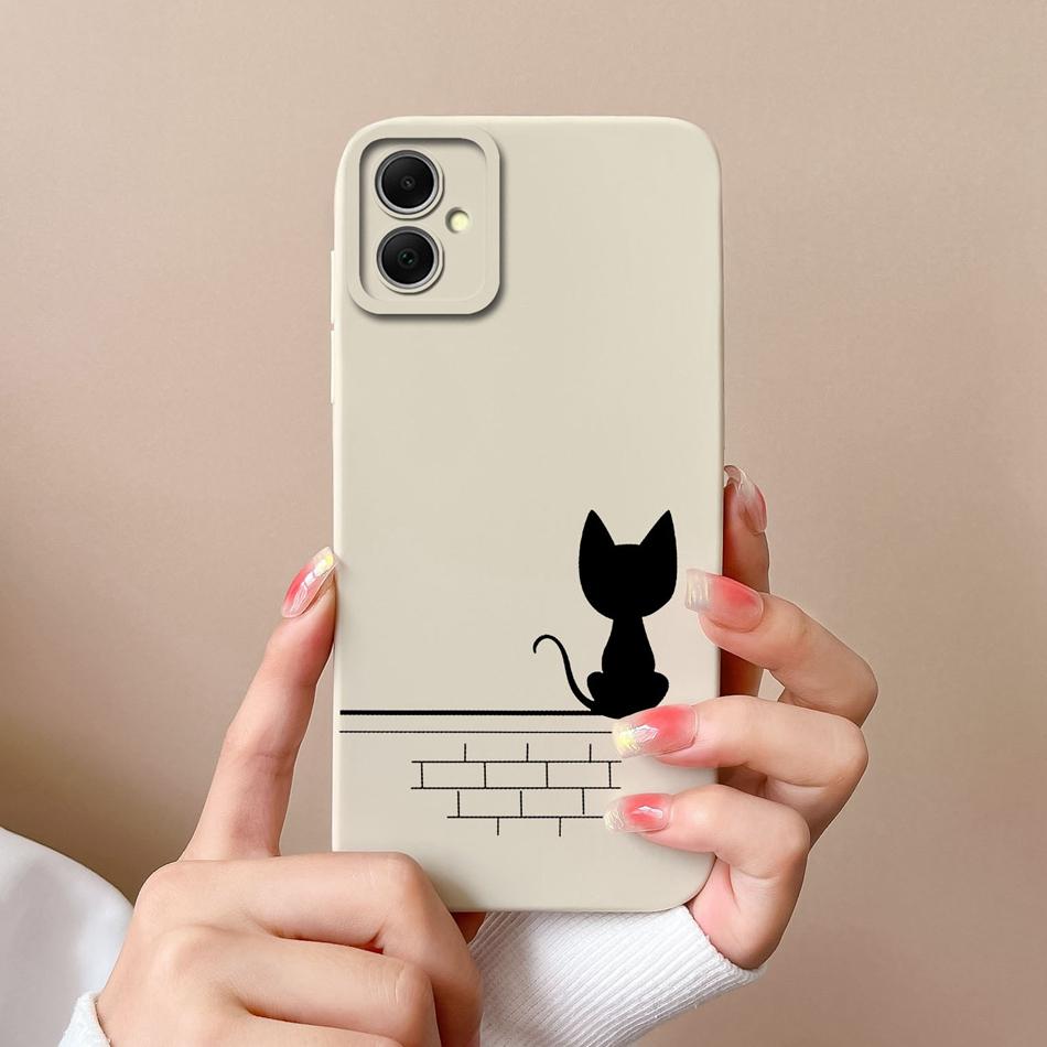 For Samsung Galaxy A05 A05S Phone Cases Simple Unique Soft Liquid Silicone Camera Protection Back Cover For Samsung A 05 Funda