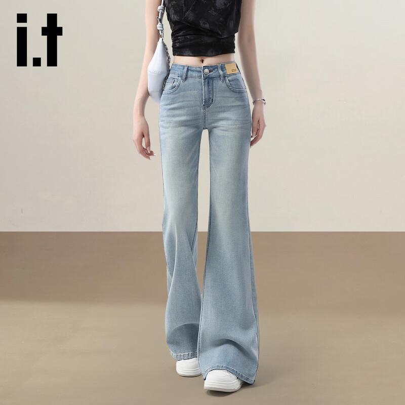 izzue it Женские джинсы клеш с высокой посадкой XL