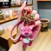 Resin Lovely Strawberry Bear Keychain Charming Cartoon Bear Pendant Cars For