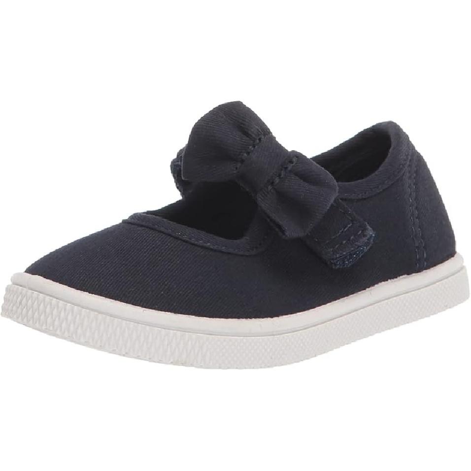 The Children s Place girls Uniform Bow Strap Canvas Sneakers 8 Toddler