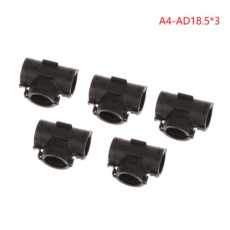 5 szt. Trójnikowy w kształcie litery T, trójnikowy w kształcie litery Y, plastikowy, karbowany, otwierany, opaska do wiązki przewodów samochodowych, reduktor równej średnicy, rozdzielnik