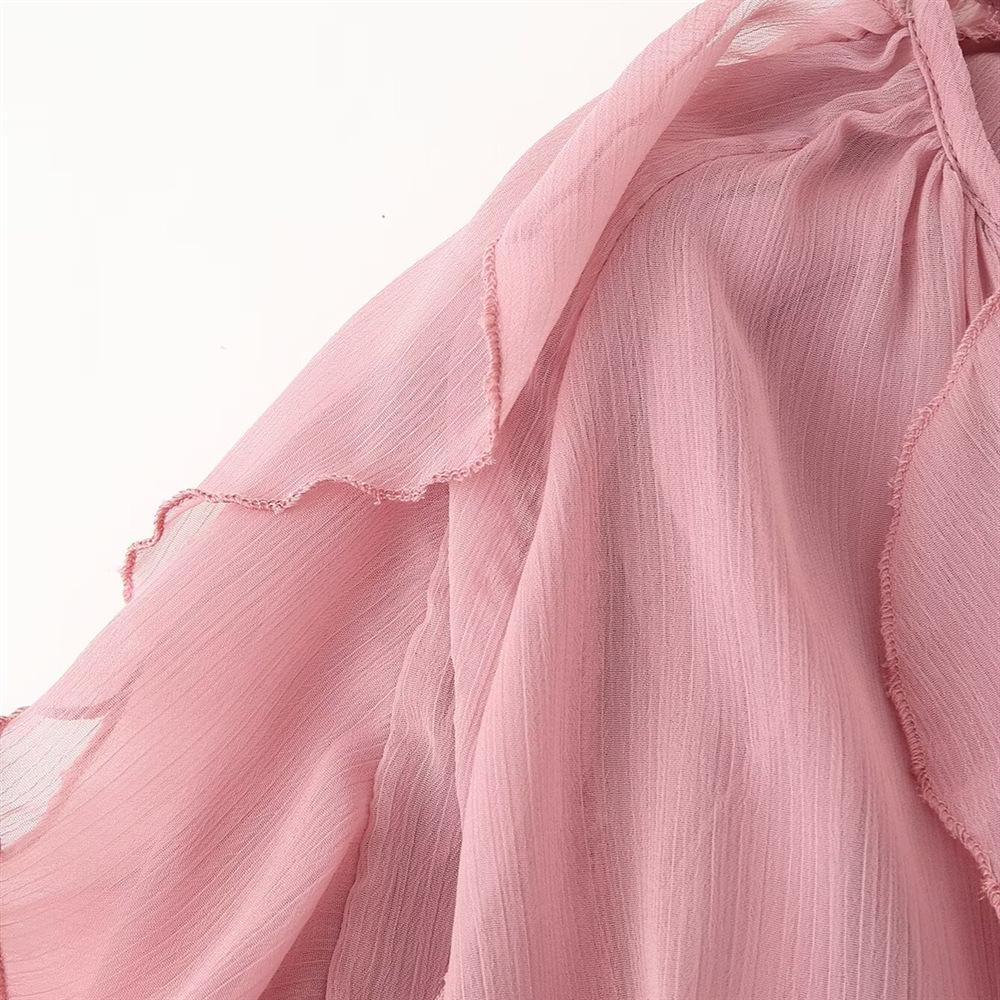 2025 Spring/Summer Women's Casual V-Neck Layered Long-Sleeve Shirt