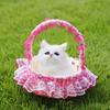 Simulation Cat Model Vivid Sounding Kitten Doll Lovely Miniature Figurine Decoration Faux Fur 3D Animal Figure Basket Model Car Ornament Craft Gift