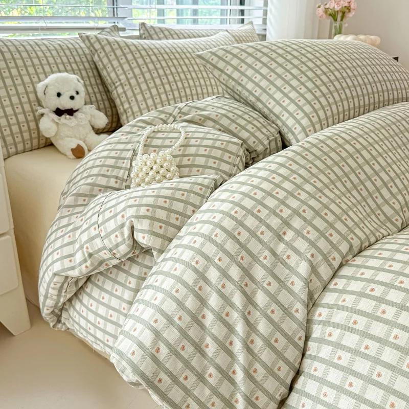 2025 Class A All-cotton Double-layer Yarn Quilt Cover A Fresh and Light Printed Single Duvet Cover for Students 160x210 Bedding